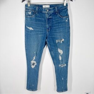 ABERCROMBIE & FITCH Curve Love The Skinny High Rise Jeans 29 Short Distressed